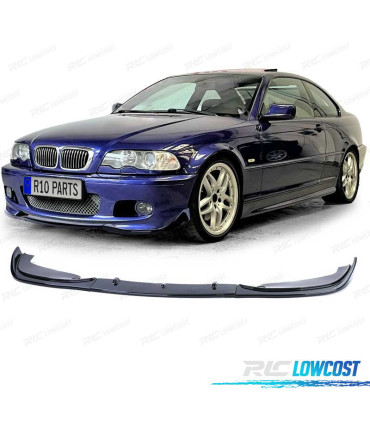 SPOILER LIP FRONTAL BMW E46 COUPE CABRIO 99-06 LOOK M PRETO BRILHANTE