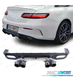 DIFUSOR MERCEDES CLASSE E C238 16- LOOK AMG E53 + PONTEIRAS DE ESCAPE PRETAS