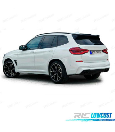 DIFUSOR BMW X3 G01 LOOK M PERFORMANCE PRETO BRILHANTE + PONTEIRAS ESCAPE