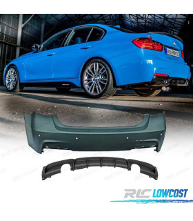 PARA-CHOQUES TRASEIRO BMW SERIE 3 F30 BERLINA 11-18 LOOK M PERFORMANCE DUPLA SAIDA PDC
