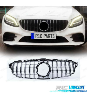 GRELHA FRONTAL MERCEDES W205 S205 14-18 LOOK AMG GT PRETO CHROMADO