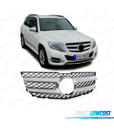 GRELHA FRONTAL MERCEDES GLK X204 12-15 LOOK AMG PRETO PRATA