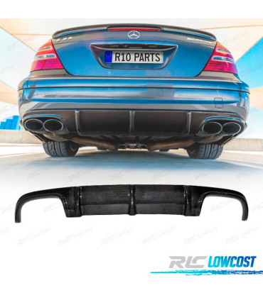 DIFUSOR TRASEIRO MERCEDES CLASSE E W211 02-09 LOOK AMG E63 CARBONO