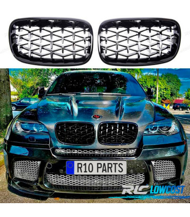 GRELHAS BMW X5 E70 X6 E71 07-14 DIAMANTE PRETO