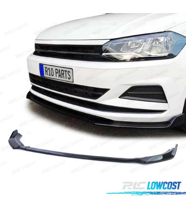 SPOILER LIP FRONTAL VOLKSWAGEN VW POLO 6 2G AW 17- PRETO BRILHANTE