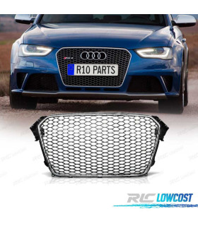 GRELHA FRONTAL AUDI A4 B8 11-15 CROMADA PRETO LOOK RS