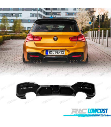 DIFUSOR TRASEIRO BMW F20 LCI 15- LOOK CS PRETO BRILHANTE