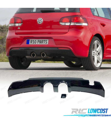 DIFUSOR TRASEIRO VOLKSWAGEN VW GOLF 6 LOOK R20 PRETO BRILHANTE