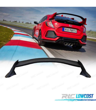 AILERON SPOILER TRASEIRO HONDA CIVIC HATCHBACK 16-20 LOOK TYPE R PRETO BRILHANTE