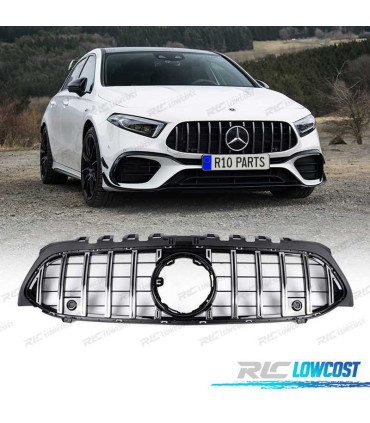 GRELHA FRONTAL MERCEDES CLASE A W177 V177 LOOK AMG GT PRETO CROMO