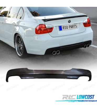 DIFUSOR TRASEIRO BMW E90 E91 335I LOOK M TECH 2 SAÍDAS CARBONO 05-12