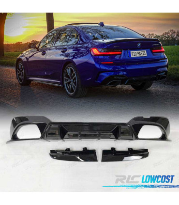 DIFUSOR TRASEIRO BMW G20 G21 19-22 LOOK COMPETITION PRETO BRILHANTE