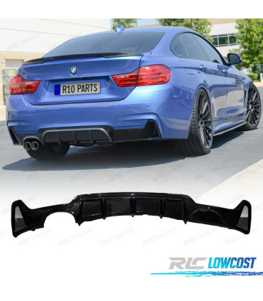 DIFUSOR TRASEIRO BMW F32 F33 F36 LOOK M PERFORMANCE CARBONO SAIDA DUPLA ESQUERDA