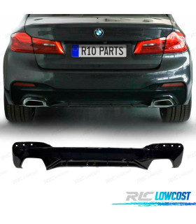 DIFUSOR TRASEIRO BMW G30 G31 17- LOOK M PERFORMANCE PRETO BRILHANTE