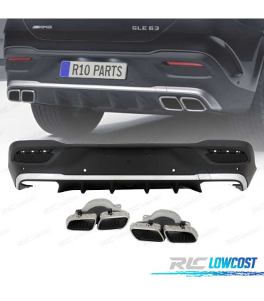 DIFUSOR TRASEIRO MERCEDES C167 GLE 20- + PONTEIRAS DE ESCAPE