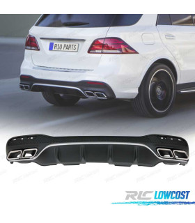 DIFUSOR TRASEIRO MERCEDES W166 GLE 350 AMG LOOK GLE63 + PONTEIRAS DE ESCAPE