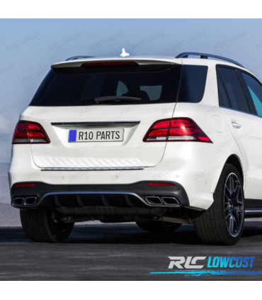 DIFUSOR TRASEIRO MERCEDES W166 GLE 350 AMG LOOK GLE63 + PONTEIRAS DE ESCAPE