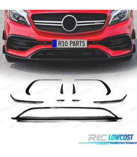 SPOILER LIP FRONTAL MERCEDES W176 LOOK AMG A45 16-18 PRETO BRILHANTE