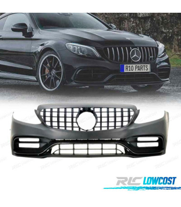PARA-CHOQUES FRONTAL MERCEDES W205 SW 14-18 LOOK C63 NEW PRETO