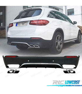 DIFUSOR TRASEIRO MERCEDES X253 LOOK AMG GLC63 15-18 PRETO