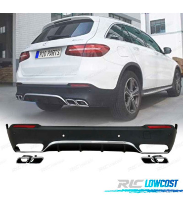 DIFUSOR TRASEIRO MERCEDES X253 LOOK AMG GLC63 15-18 PRETO