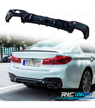 DIFUSOR TRASEIRO BMW G30 G31 17- LOOK M PERFORMANCE PRETO BRILHO