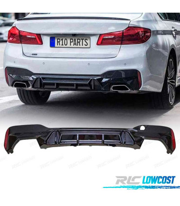 DIFUSOR TRASEIRO BMW G30 G31 17- LOOK M PERFORMANCE PRETO BRILHO