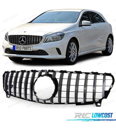 GRELHA FRONTAL MERCEDES CLASE A W176 LOOK AMG GT PRETO CROMADO 16-18
