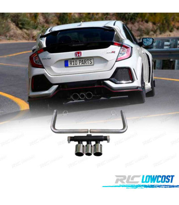 PONTEIRAS DE ESCAPE HONDA CIVIC 16- LOOK TYPE R CROMADO