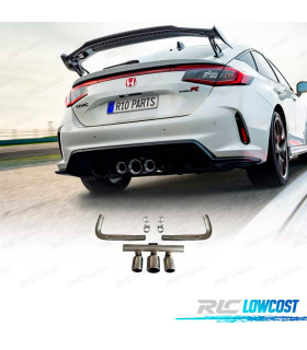 PONTEIRAS DE ESCAPE HONDA CIVIC 20-23 LOOK TYPE R CROMADO