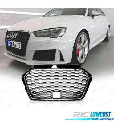 GRELHA AUDI A3 8V 16-19 PRETO CROMADO LOOK RS3