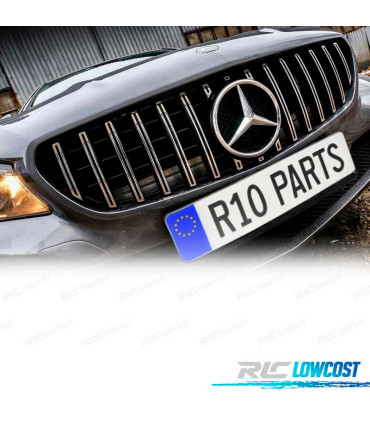 GRELHA FRONTAL CLASE CLA C117 13-18 LOOK AMG GT PRETO CROMO