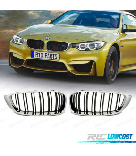 GRELHAS BMW F32 F33 F36 13-18 M4 LOOK PRETO CROMADO