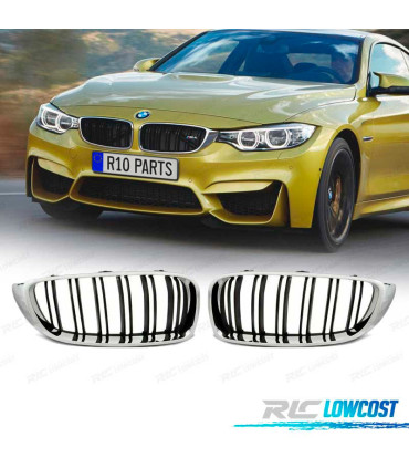GRELHAS BMW F32 F33 F36 13-18 M4 LOOK PRETO CROMADO