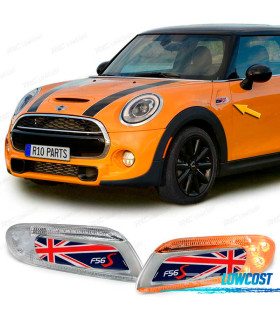 PISCAS LATERAIS PARA MINI COOPER F55 F56 F57 LED UK FLAG VERMELHA AZUL