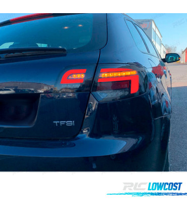 FAROLINS TRASEIROS AUDI A3 8V LOOK LEDS DINÂMICOS 03-08