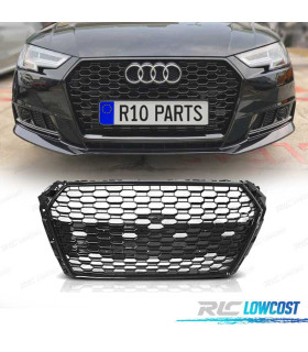GRELHA FRONTAL AUDI A4 B9 15-19 LOOK RS4 PRETO BRILHO