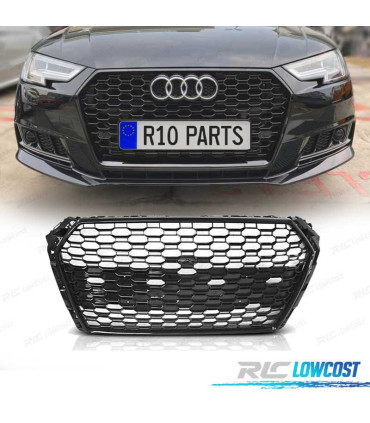 GRELHA FRONTAL AUDI A4 B9 15-19 LOOK RS4 PRETO BRILHO