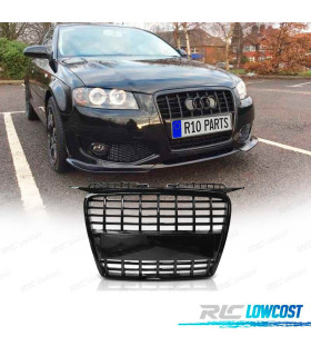 GRELHA FRONTAL AUDI A3 8P 05-08 LOOK S LINE PRETO BRILHANTE