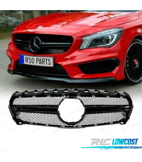 GRELHA FRONTAL MERCEDES CLA W117 2013-2016 LOOK AMG PRETO BRILHO