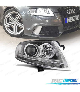FARÓIS AUDI A6 C6 04-08 XENON LUZ DIURNA LED DRL CROMADOS