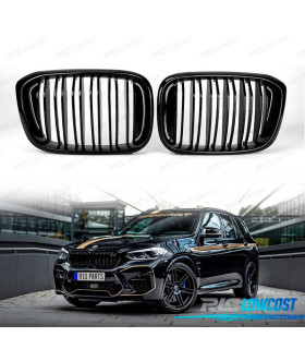 GRELHA DUPLA BMW X3 G01 G08 X4 G02 LOOK M PERFORMANCE PRETO BRILHANTE