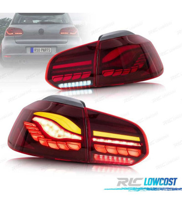 FAROLINS FULL LED VOLKSWAGEN VW GOLF 6 LIGHT BAR OLED DINAMICOS VERMELHO ESCURO