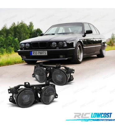 FARÓIS BMW E34 88-95 E32 86-94 FUNDO NEGRO