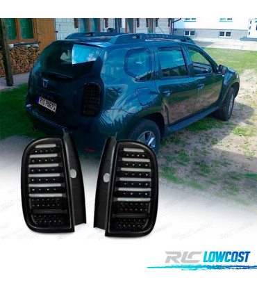FAROLINS LED DACIA DUSTER 09-17 CARDNA COM INDICADORES LEDS PRETOS FUMADOS