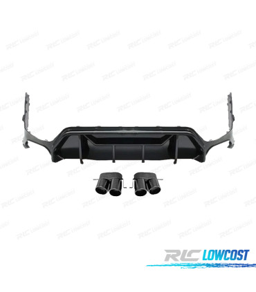 DIFUSOR BMW G20 G21 LCI 23-25 LOOK M PERFORMANCE PRETO BRILHANTE + PONTEIRAS DE ESCAPE