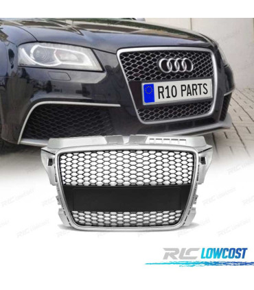 GRELHA FRONTAL AUDI A3 8P 08-12 LOOK RS3 CINZA CLARO