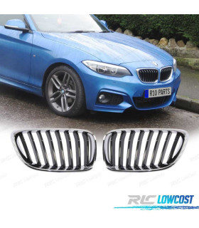 GRELHA FRONTAL BMW F22 F23 14- LOOK M PERFORMANCE PRETO CROMADO