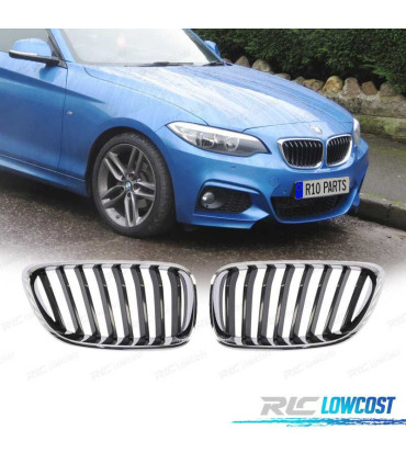 GRELHA FRONTAL BMW F22 F23 14- LOOK M PERFORMANCE PRETO CROMADO