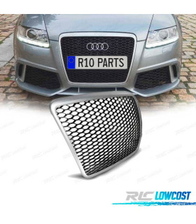 GRELHA FRONTAL AUDI A6 4F 08-11 LOOK RS6 CINZA CLARO